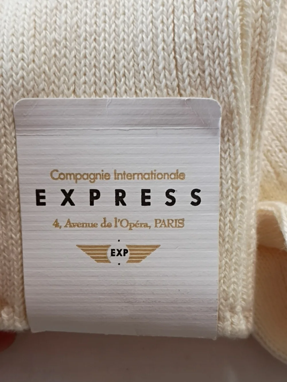 Vintage NWT Compagnie Internationale Express Cream Crew Socks US Made Sz 9-11
